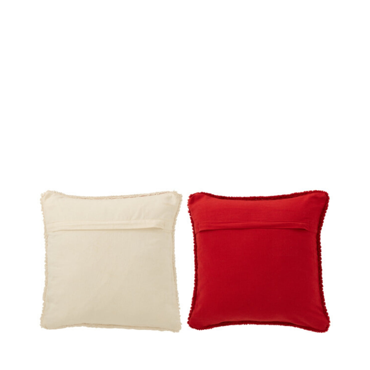 Set natalizio con plaid e cuscini HoHoHo rosso/bianco J-Line