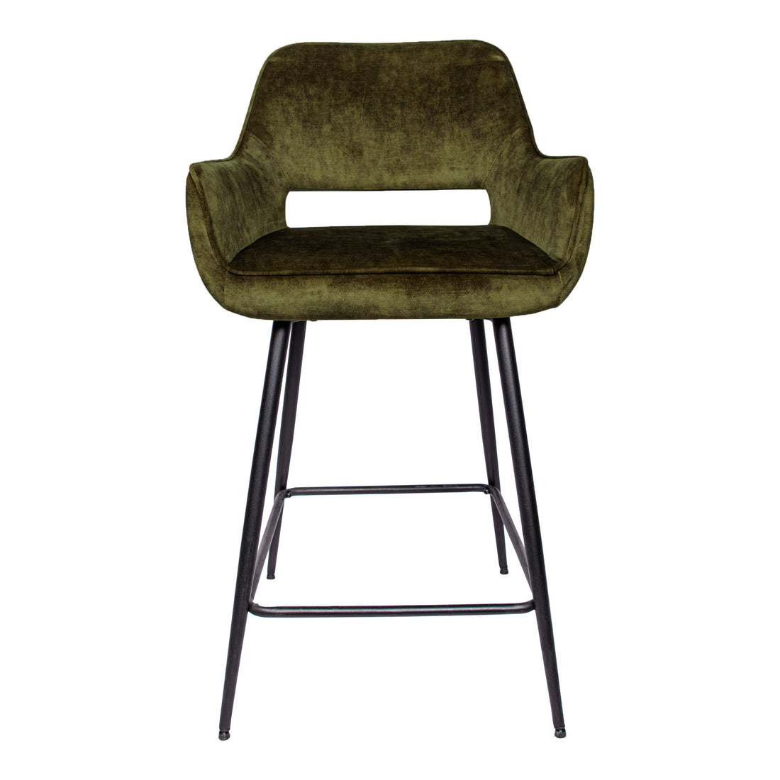 Set di 2 sgabelli da bar Fal Low in velluto verde PTMD