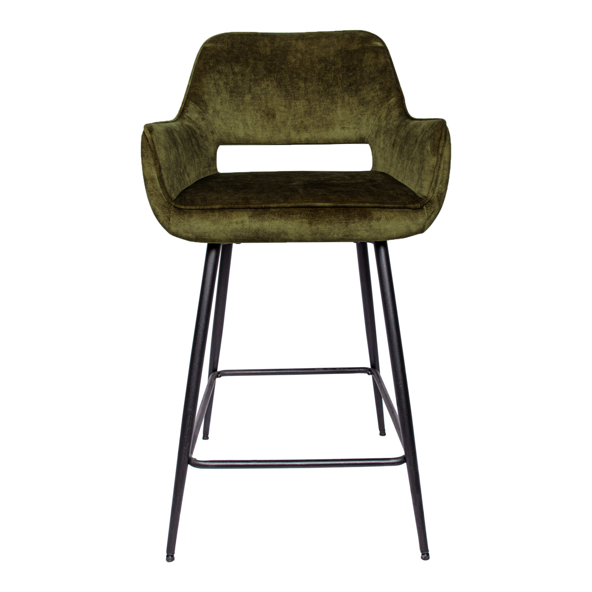 Set di 2 sgabelli da bar Fal Low in velluto verde PTMD