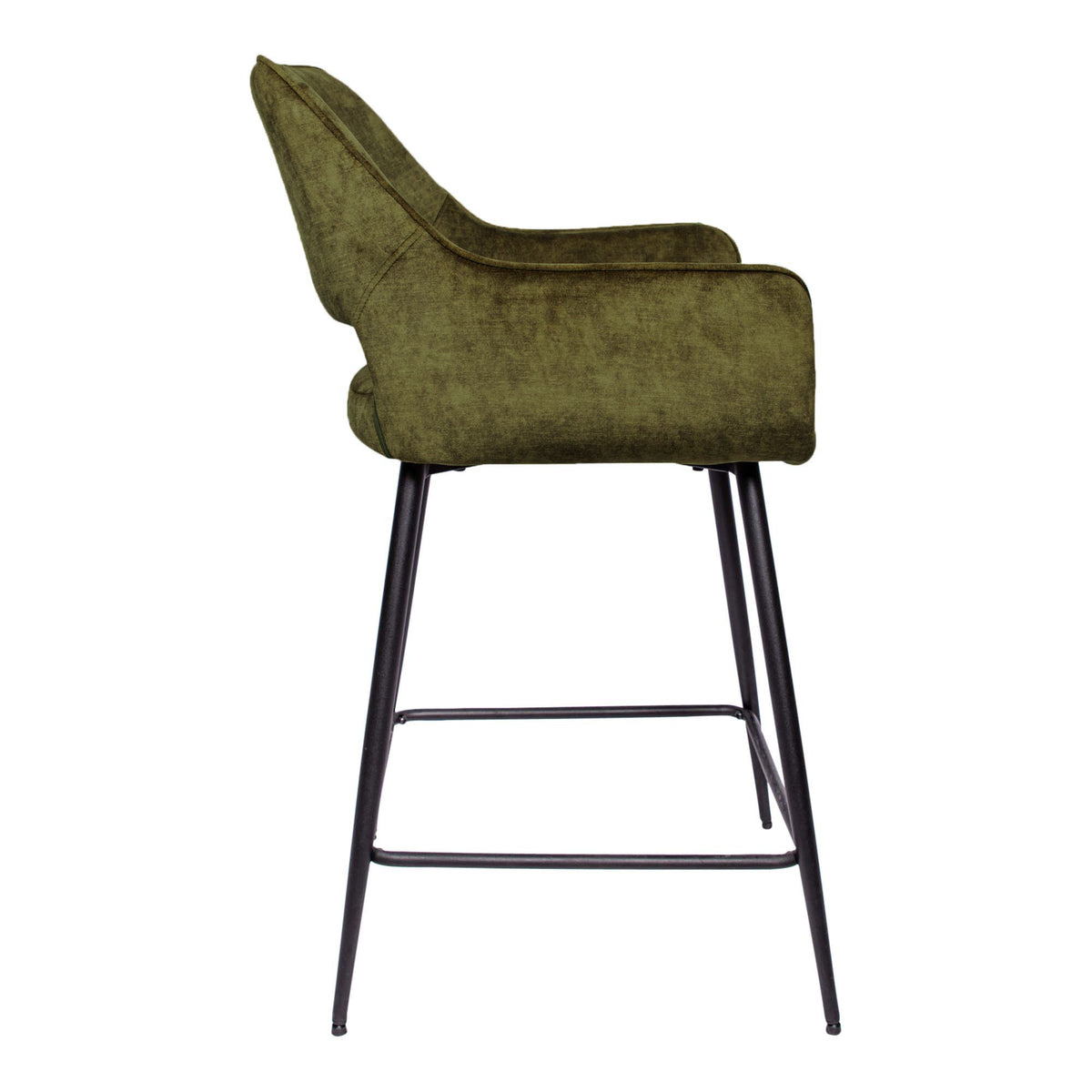 Set di 2 sgabelli da bar Fal Low in velluto verde PTMD