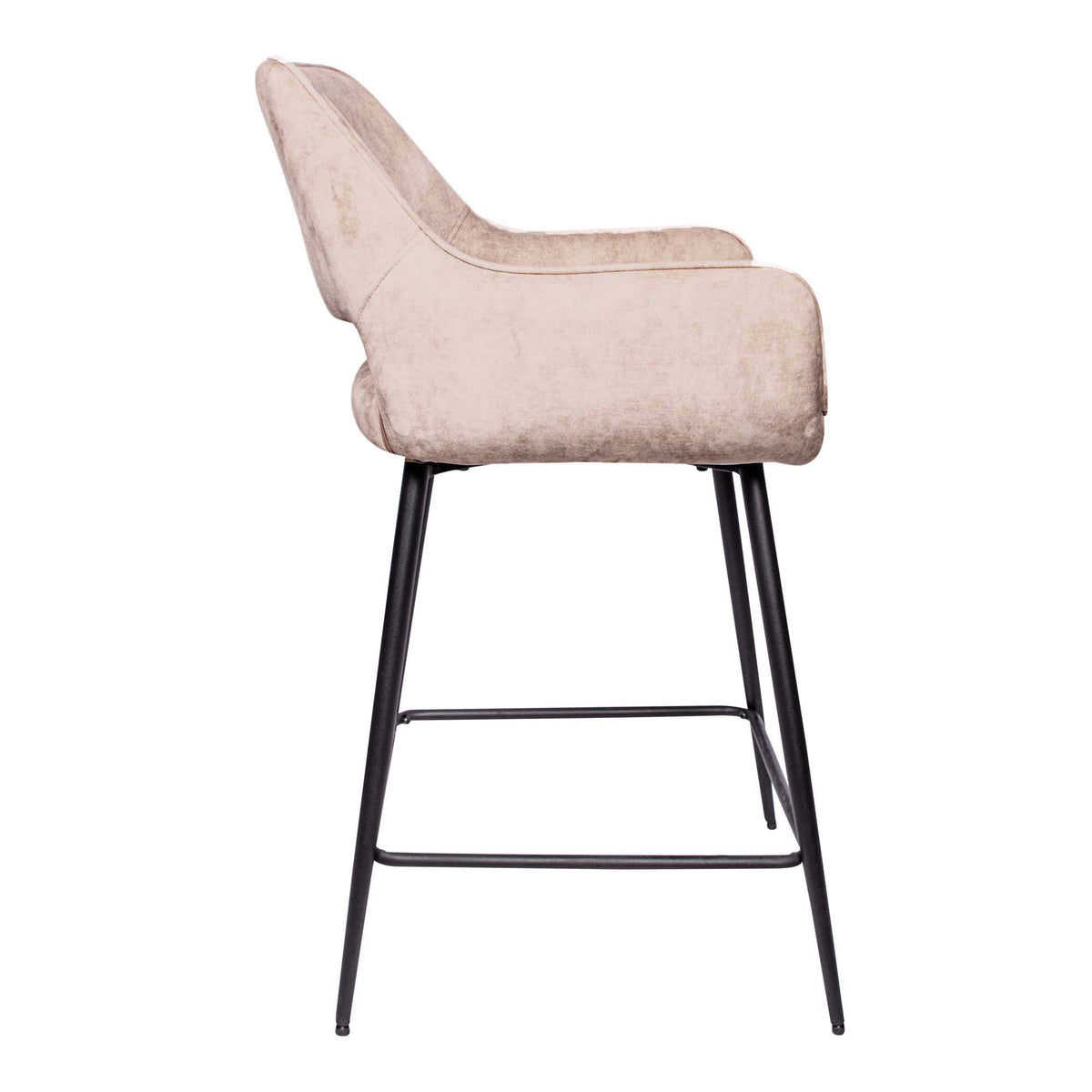 Set di 2 sgabelli da bar Fal Low in velluto color kaki PTMD