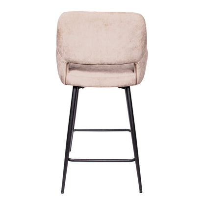Set di 2 sgabelli da bar Fal Low in velluto color kaki PTMD