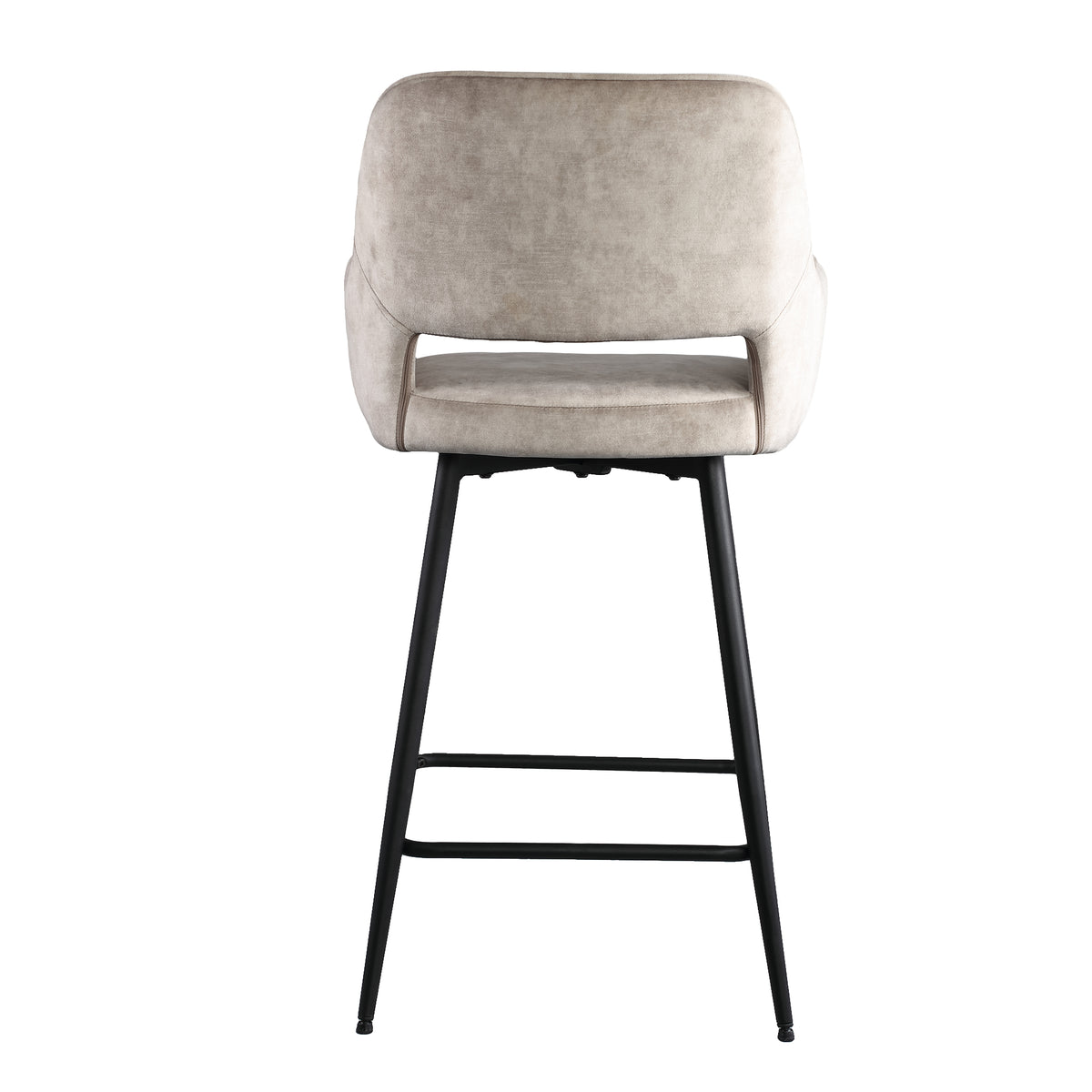 Set di 2 sgabelli da bar Fal Low in velluto color kaki PTMD