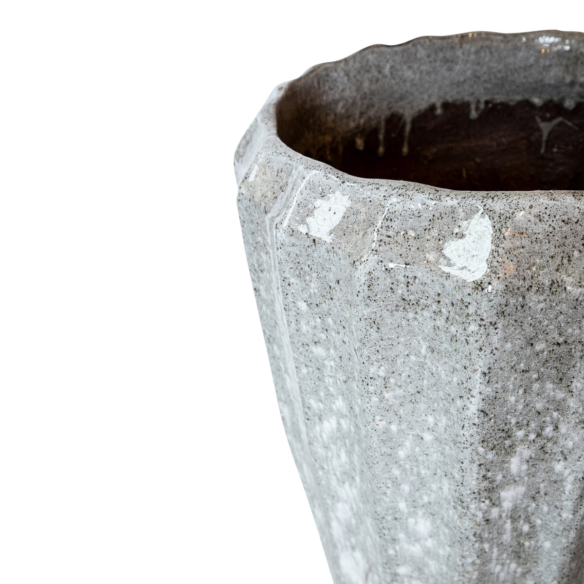 Vaso in Ceramica Bianca Olver Small Ø48x90cm PTMD