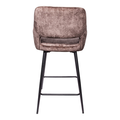 Set di 2 sgabelli da bar Fal Low in velluto marrone PTMD