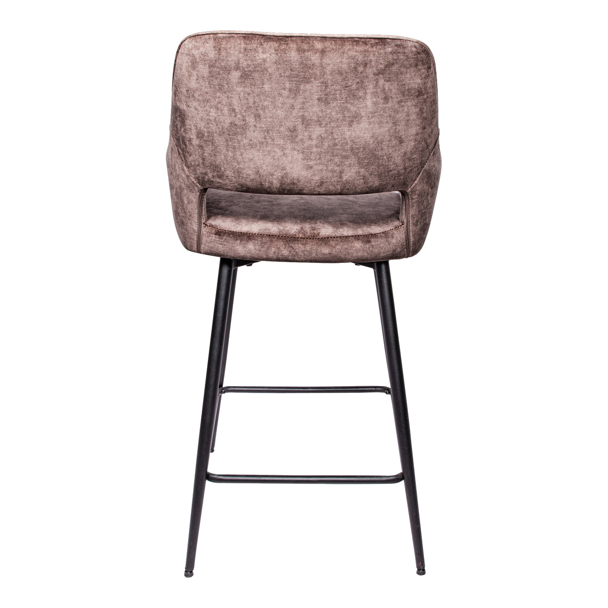 Set di 2 sgabelli da bar Fal Low in velluto marrone PTMD