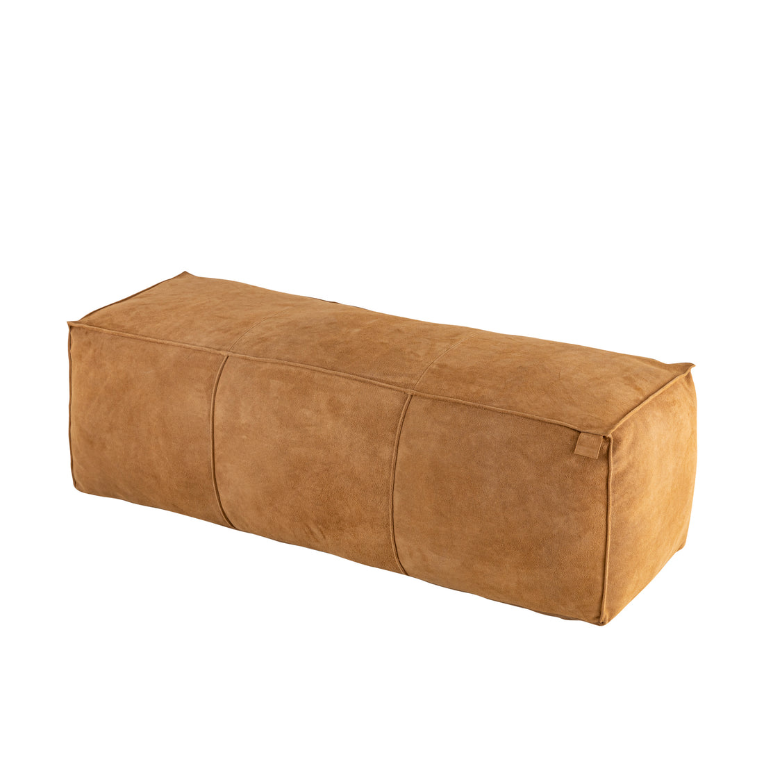 Marieke Pouf Rettangolare in Pelle Scamosciata Camel PTMD