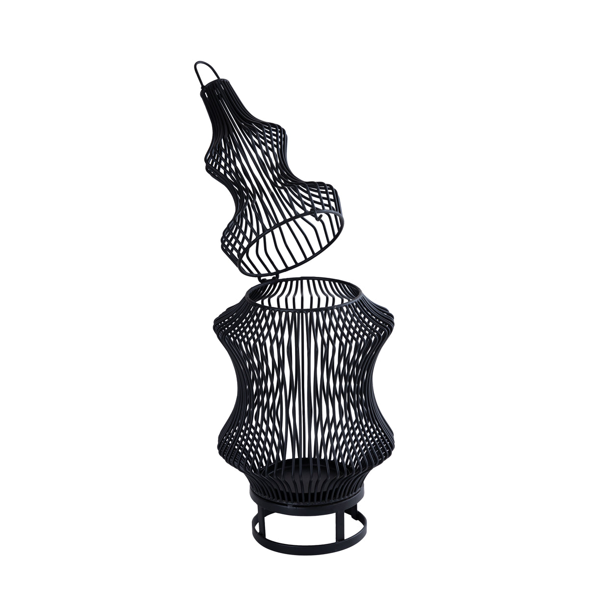 Lanterna Tobin - 23x23x60 cm - Ferro - Nero PTMD
