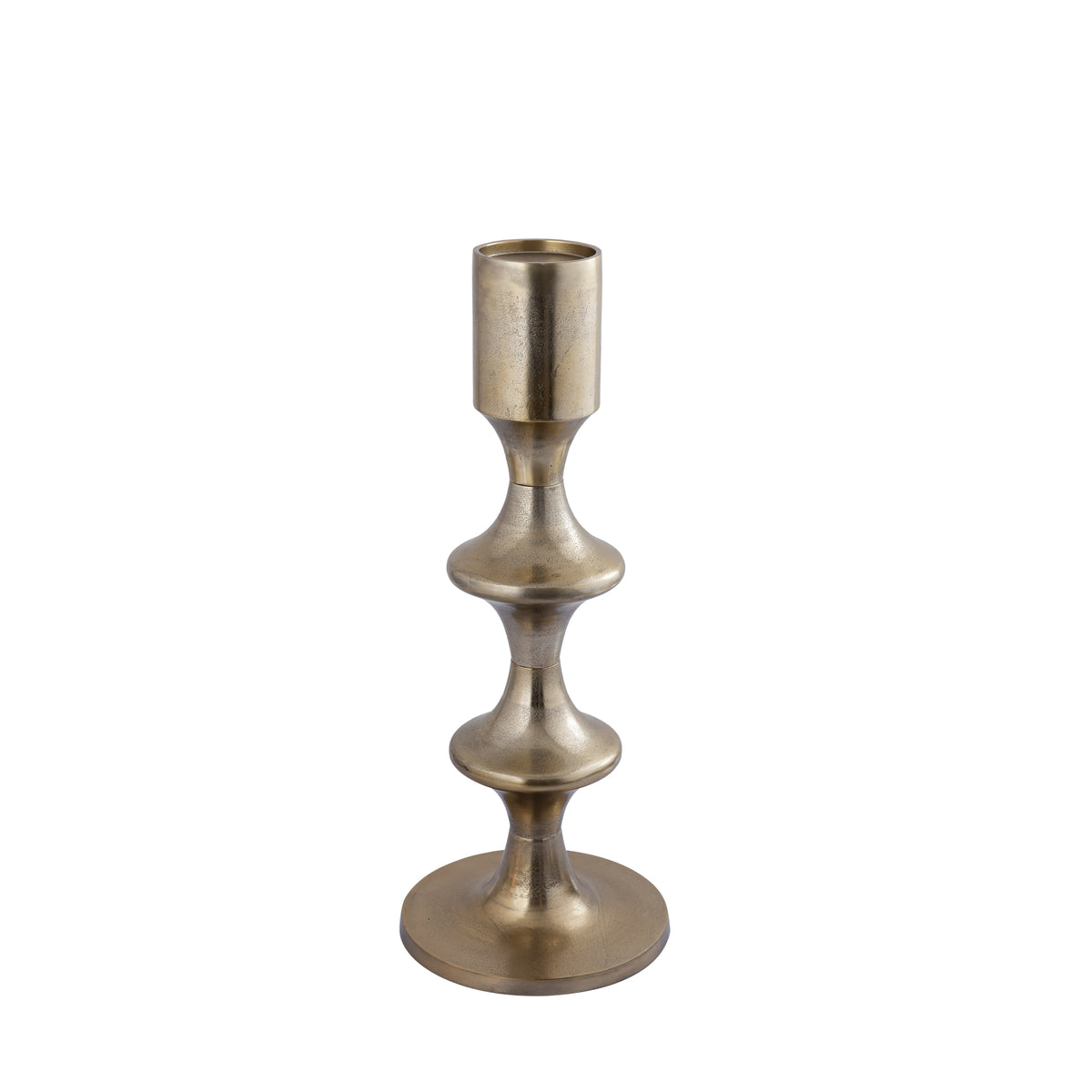 Taika Gold alluminio portacandele rotondo a staffa basso H73cm PTMD