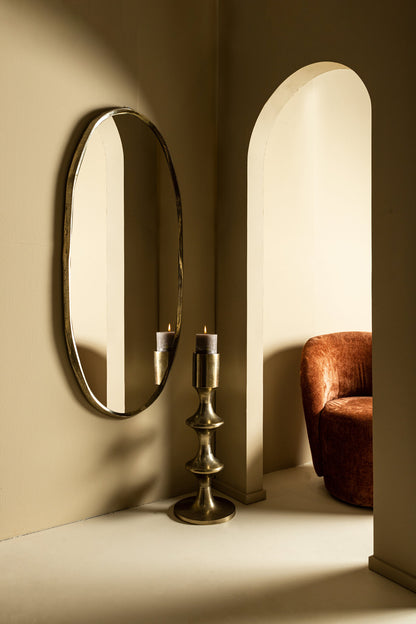 Taika Gold alluminio portacandele rotondo a staffa basso H73cm PTMD