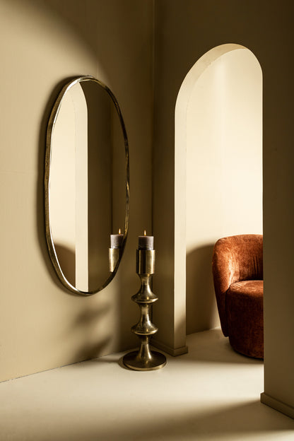Taika Gold alluminio portacandele rotondo a staffa basso H73cm PTMD