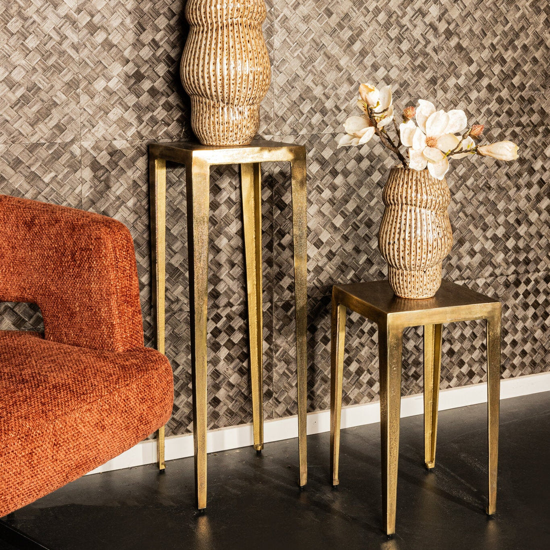 Tavolino Rivva - Alluminio - Ottone - Set da 2 PTMD