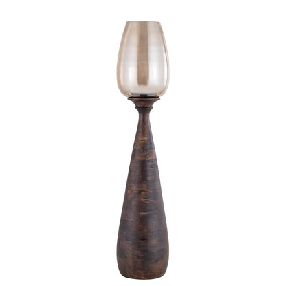 Midi Legno di Mango Stormlight Vetro Fumé Marrone Medio PTMD