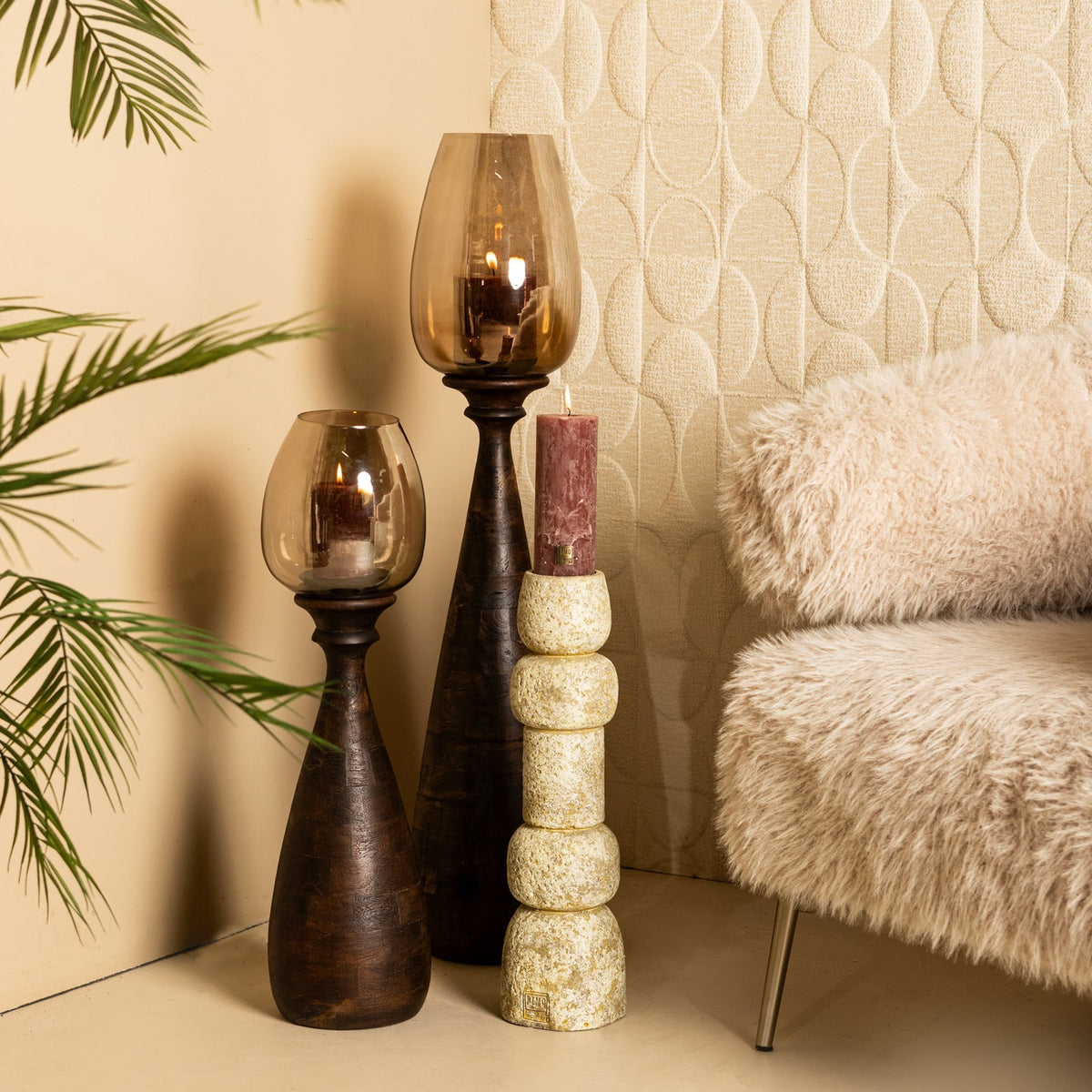 Midi Legno di Mango Stormlight Vetro Fumé Marrone Medio PTMD