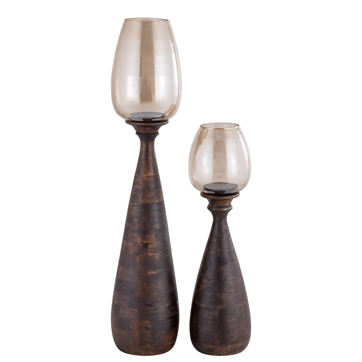 Midi Legno di Mango Stormlight Vetro Fumé Marrone Medio PTMD