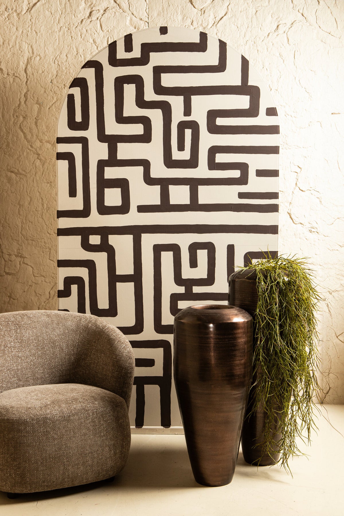 Micheal Vaso Alto Rotondo in Alluminio Color Rame PTMD