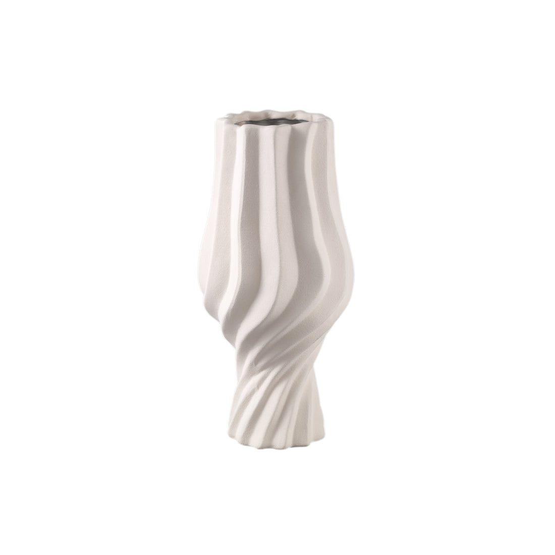 Clair Cream Ceramic Swirl Vaso Large PTMD