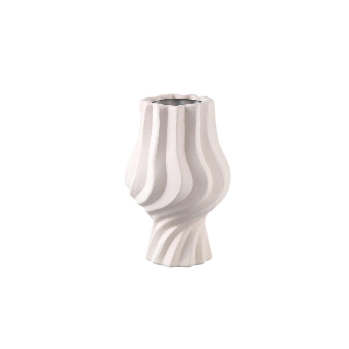 Clair Cream Ceramic Swirl Vaso Piccolo PTMD