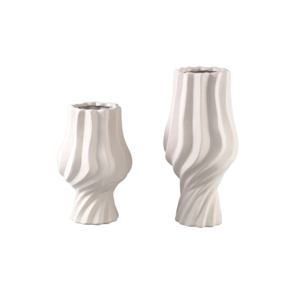 Clair Cream Ceramic Swirl Vaso Piccolo PTMD