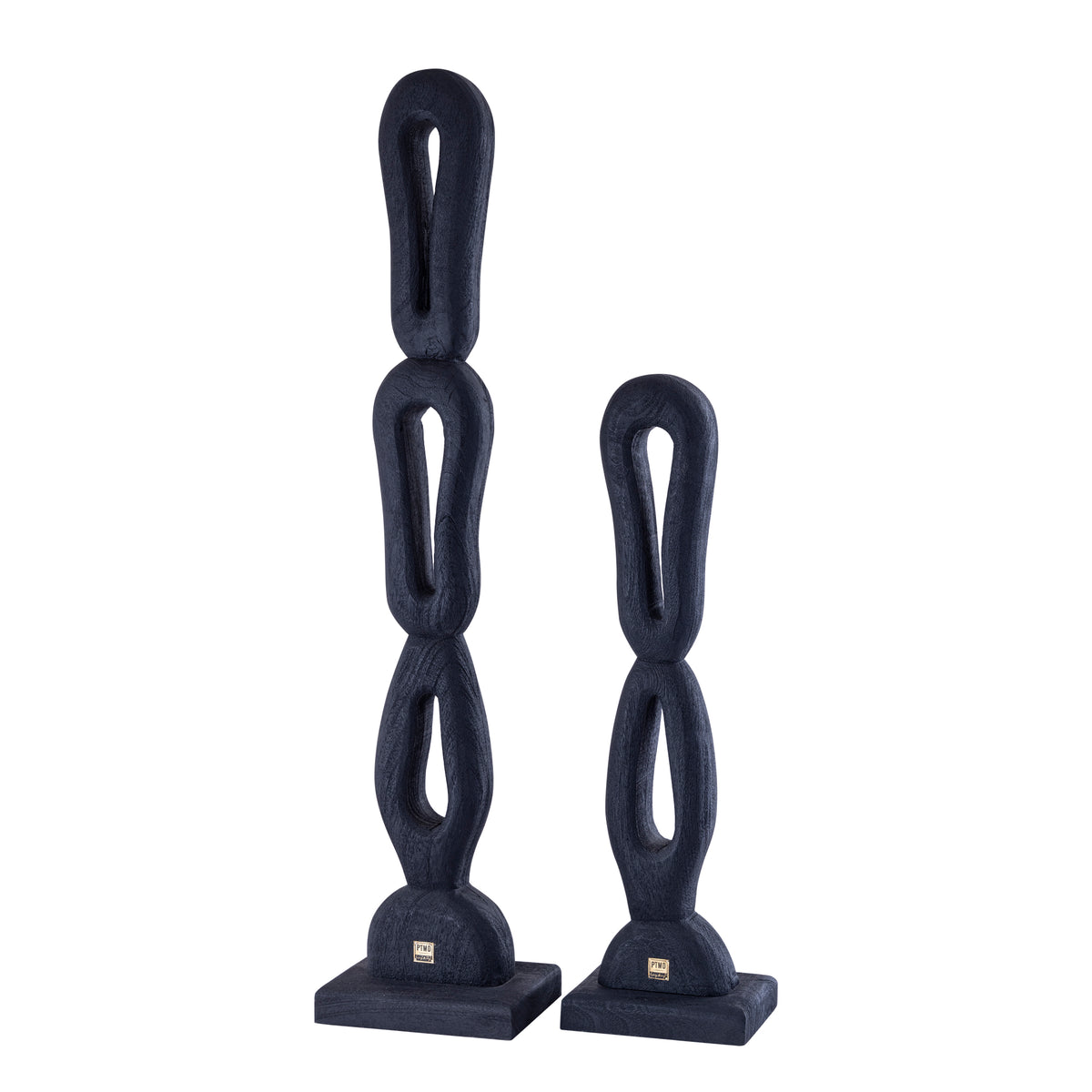 Statua Rhyce Black in legno di mango, figura aperta S PTMD