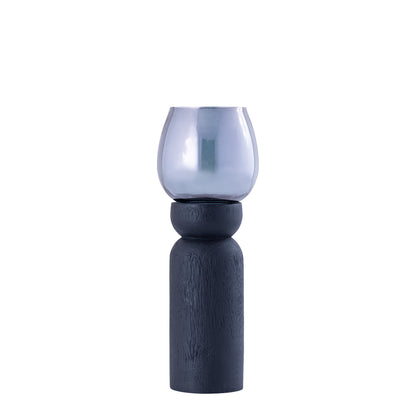 Portacandela Qez in legno di mango nero, set da 3 PTMD