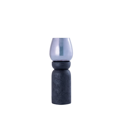 Portacandela Qez in legno di mango nero, set da 3 PTMD