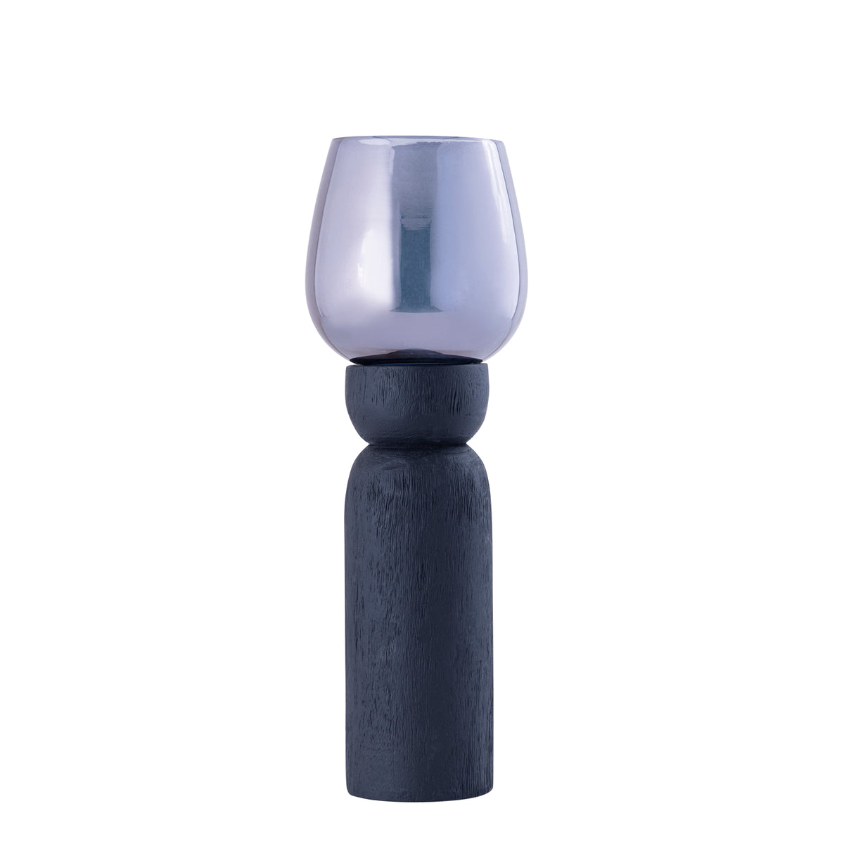 Portacandela Qez in legno di mango nero, set da 3 PTMD