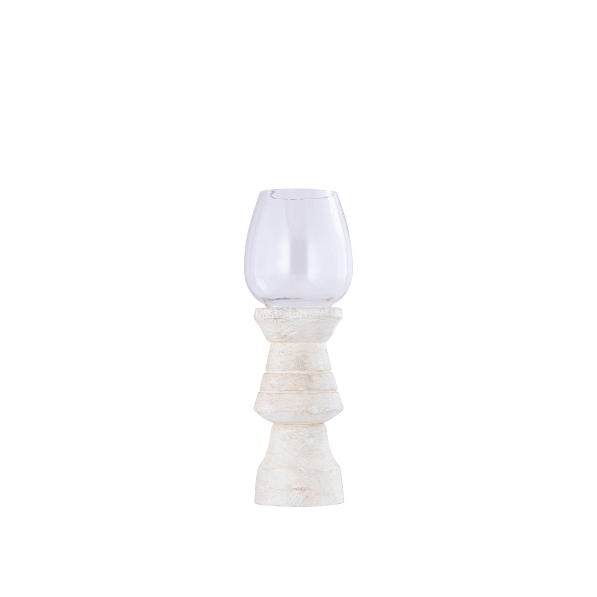 Set di 3 lanterne portacandela Qez in legno di mango color crema PTMD