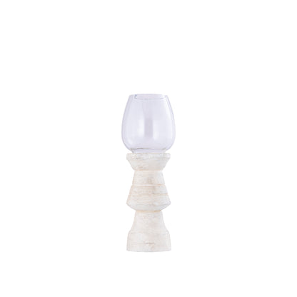 Set di 3 lanterne portacandela Qez in legno di mango color crema PTMD