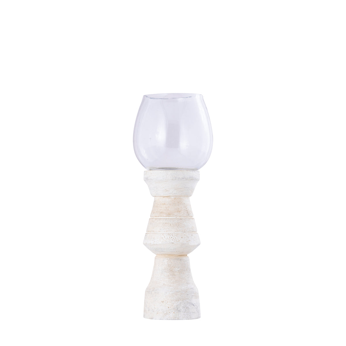 Set di 3 lanterne portacandela Qez in legno di mango color crema PTMD