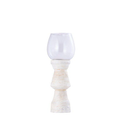 Set di 3 lanterne portacandela Qez in legno di mango color crema PTMD