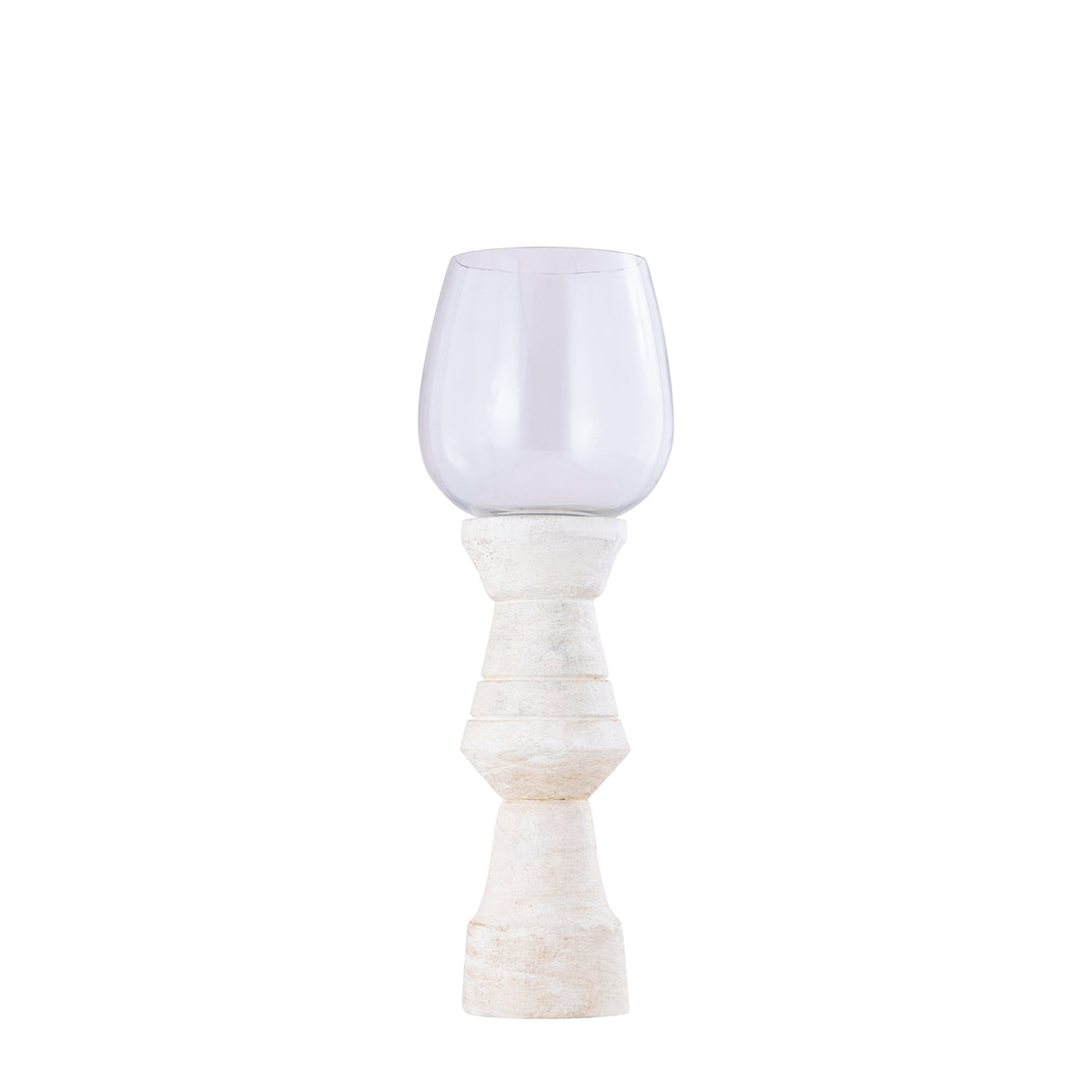Set di 3 lanterne portacandela Qez in legno di mango color crema PTMD