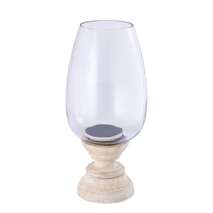 Lanterna Qez in legno di mango color crema XL Ø20x44 cm PTMD