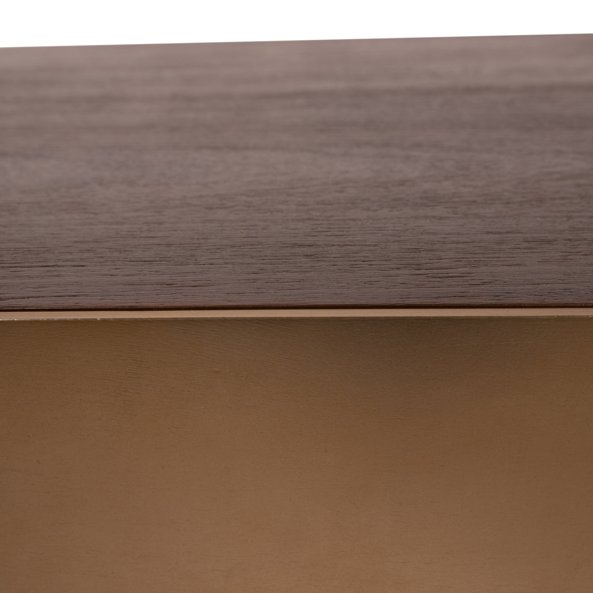 Tavolino da caffè Warren 90x90x31 legno marrone metallo oro PTMD