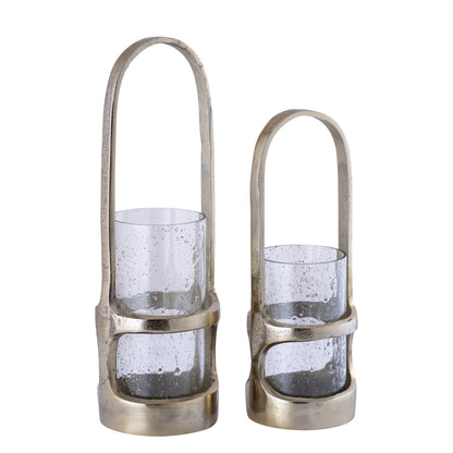 Lanterne Rahana S - 14x14x40 cm - Alluminio - Oro PTMD