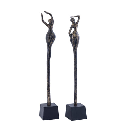Ciwan statua da donna in ottone anticato pressofusione in alluminio A PTMD