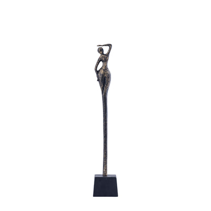 Ciwan statua da donna in ottone anticato pressofuso in alluminio B PTMD