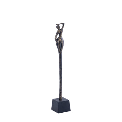 Ciwan statua da donna in ottone anticato pressofuso in alluminio B PTMD