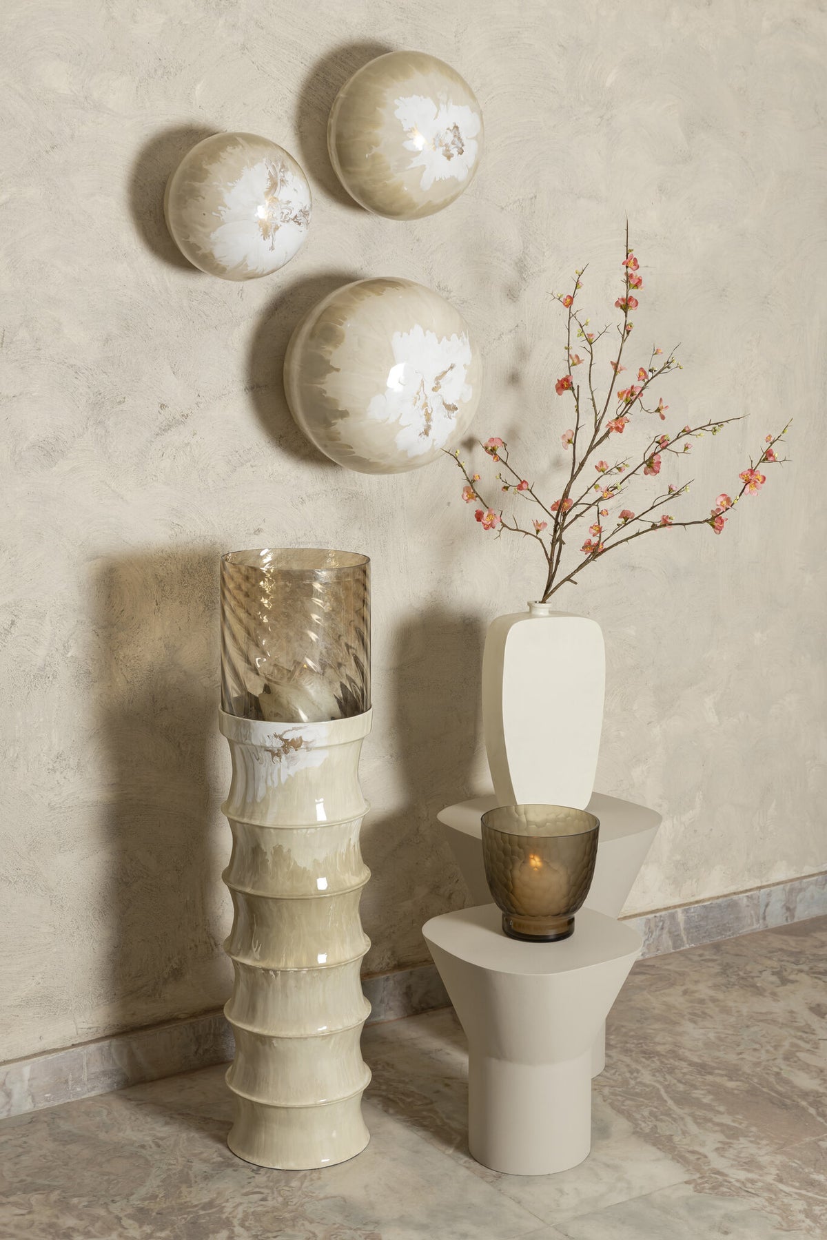 Lanterne a vento Kaylyne Smalto Crema Piccola PTMD