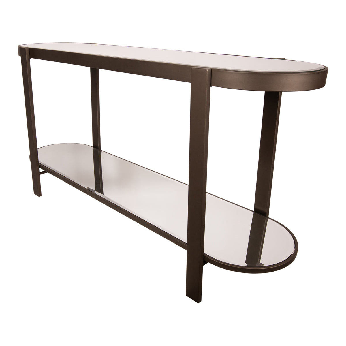 Tavolo consolle Yozan con specchio e gambe in metallo PTMD