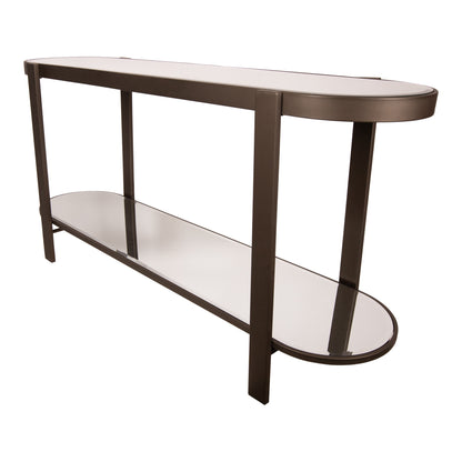 Tavolo consolle Yozan con specchio e gambe in metallo PTMD