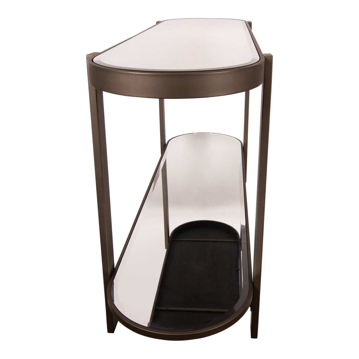 Tavolo consolle Yozan con specchio e gambe in metallo PTMD