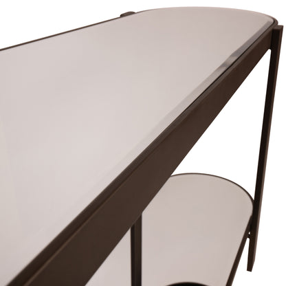 Tavolo consolle Yozan con specchio e gambe in metallo PTMD