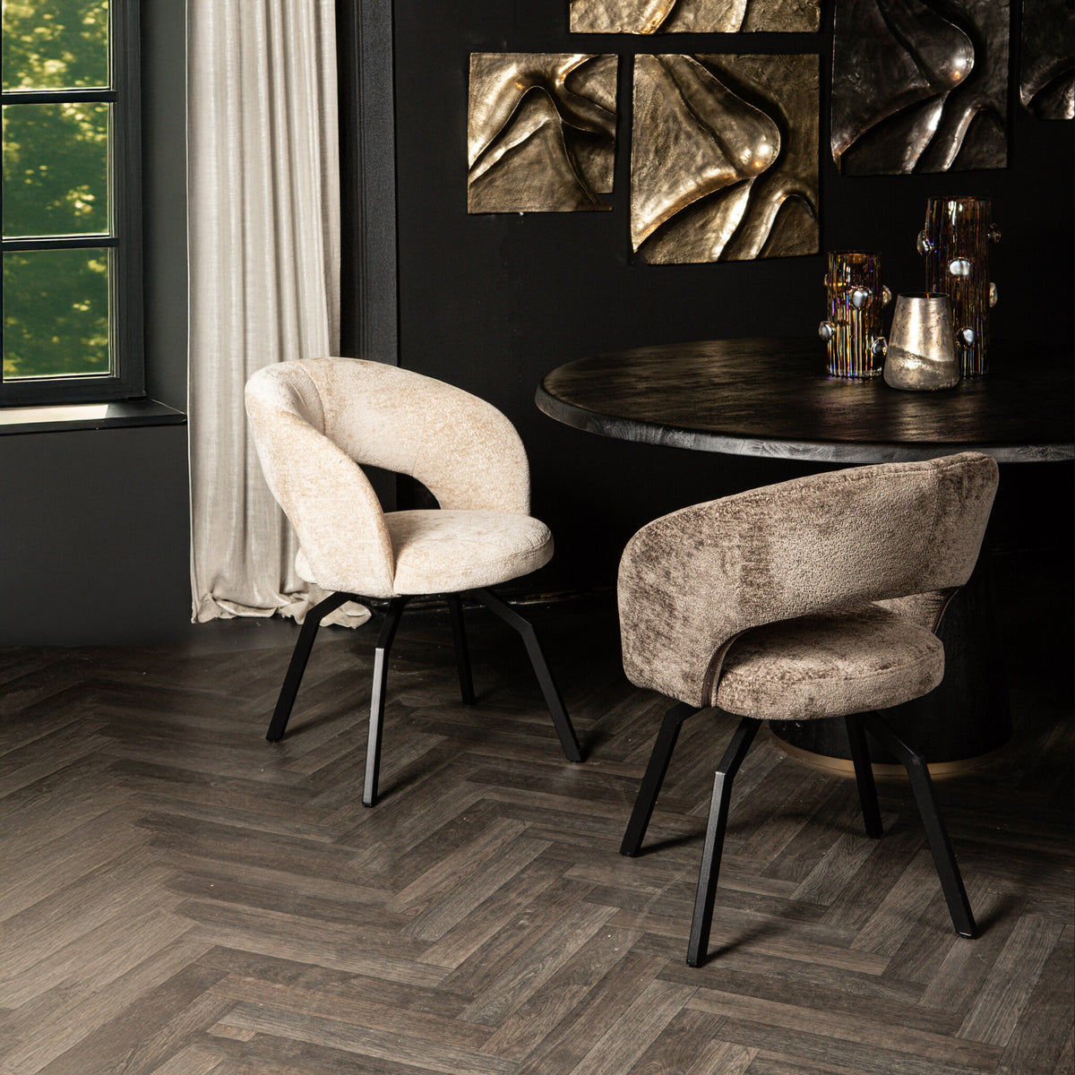 Sedia da pranzo Aranea beige Symphony 3 PTMD