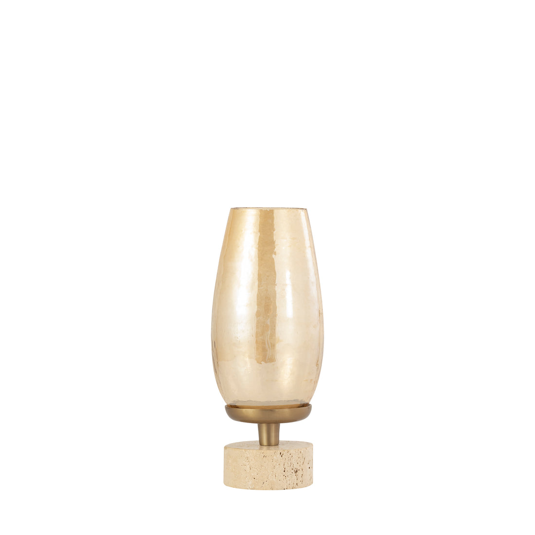 Lustre in vetro Sajeth su base in ottone, luce da tempesta S PTMD