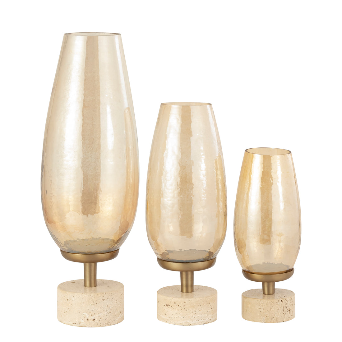 Lustre in vetro Sajeth su base in ottone, luce da tempesta S PTMD