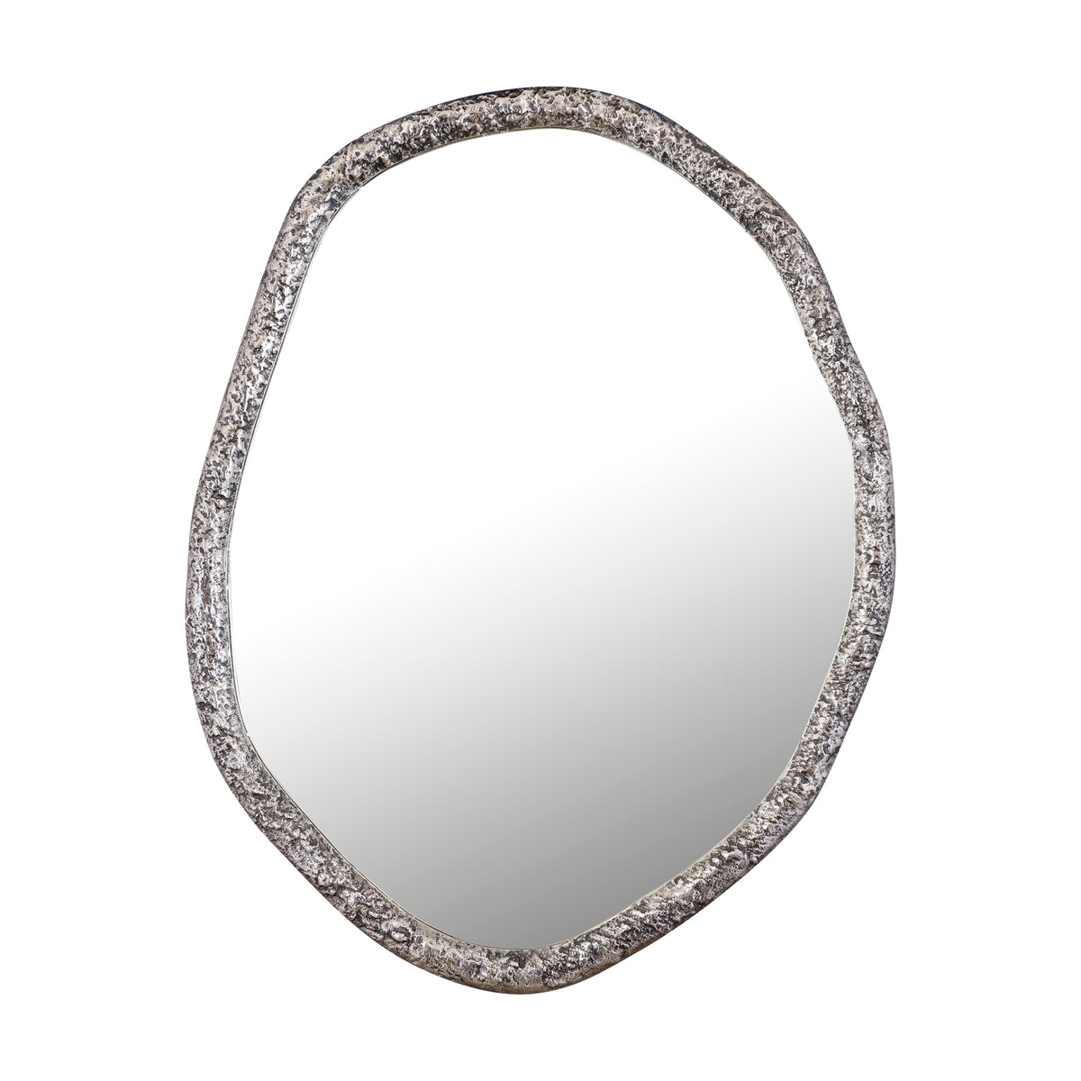 Specchio rotondo Paisley Nickel a forma organica PTMD
