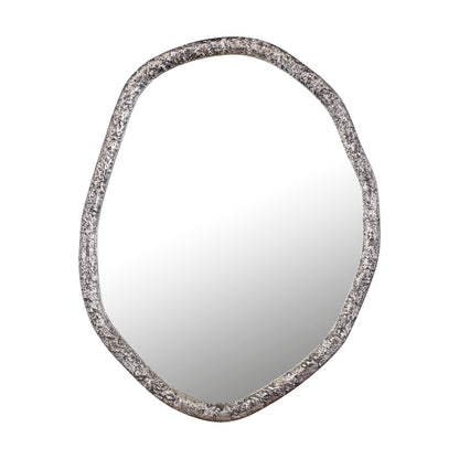 Specchio rotondo Paisley Nickel a forma organica PTMD