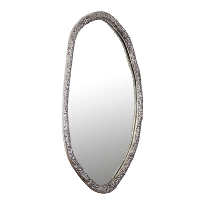 Specchio rotondo Paisley Nickel a forma organica PTMD
