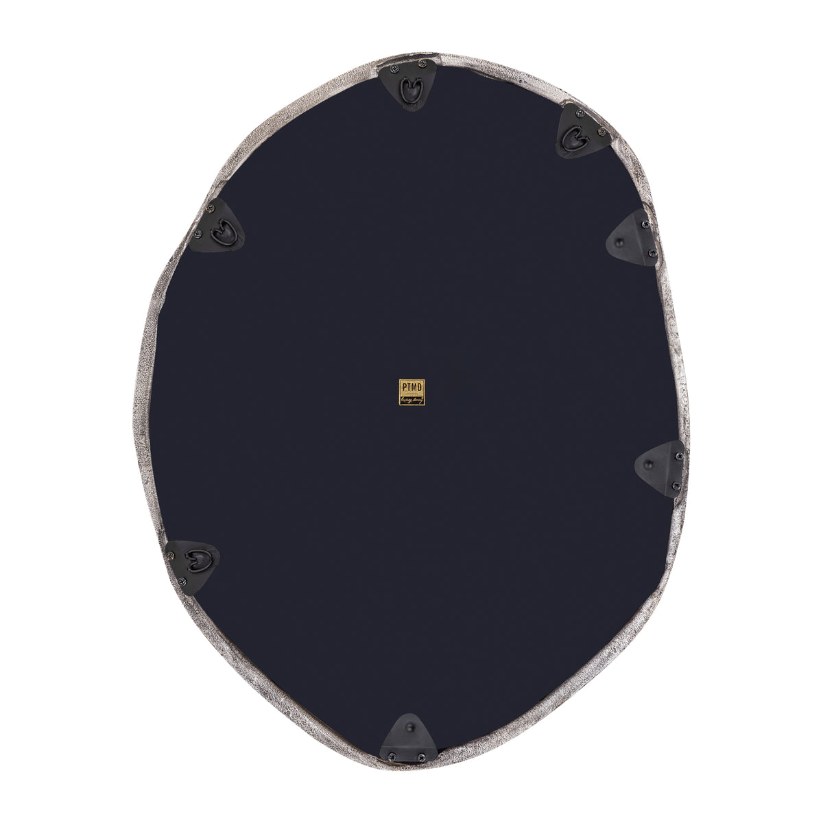 Specchio rotondo Paisley Nickel a forma organica PTMD